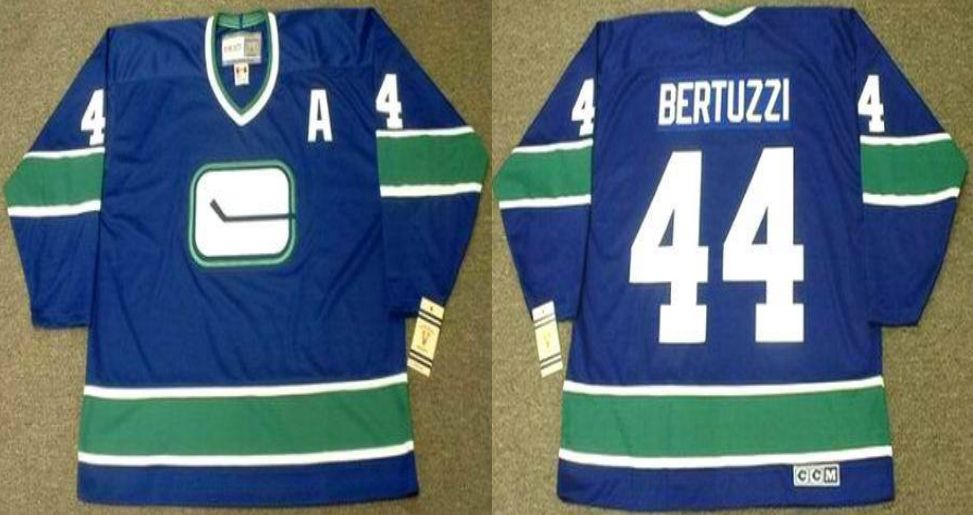 2019 Men Vancouver Canucks #44 Bertuzzi Blue CCM NHL jerseys->vancouver canucks->NHL Jersey